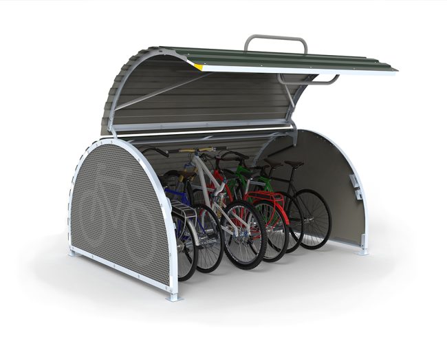 bikes parked in a cyclehoop bikehangar