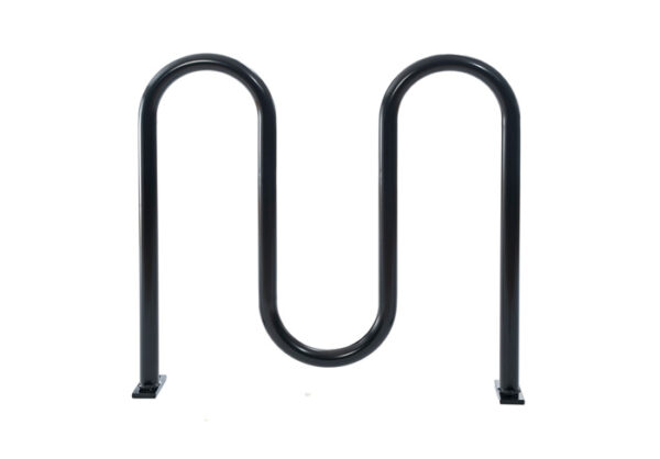 M bike stand is forged in a rough M shape to provide different locking options for bikes