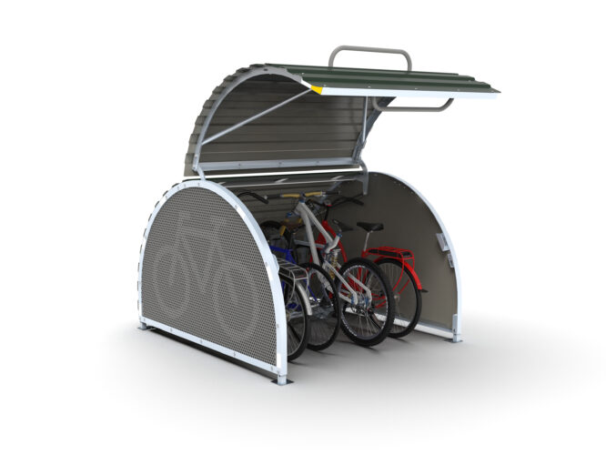 Mini Bikehangar with bikes inside