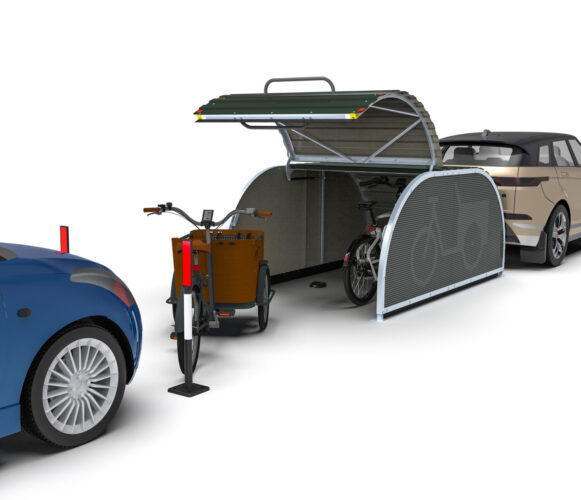 Cargo bikehangar render side open